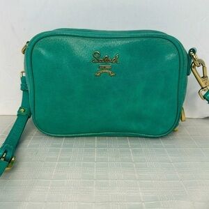 SALAD AW 1929 Luxurious greenish pink Leather Crossbody Camera Bag Handbag Purse